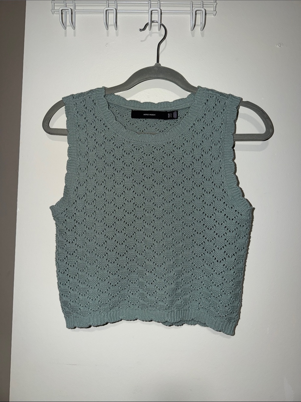 Vero Moda Knit Cropped Tank - Light Sage